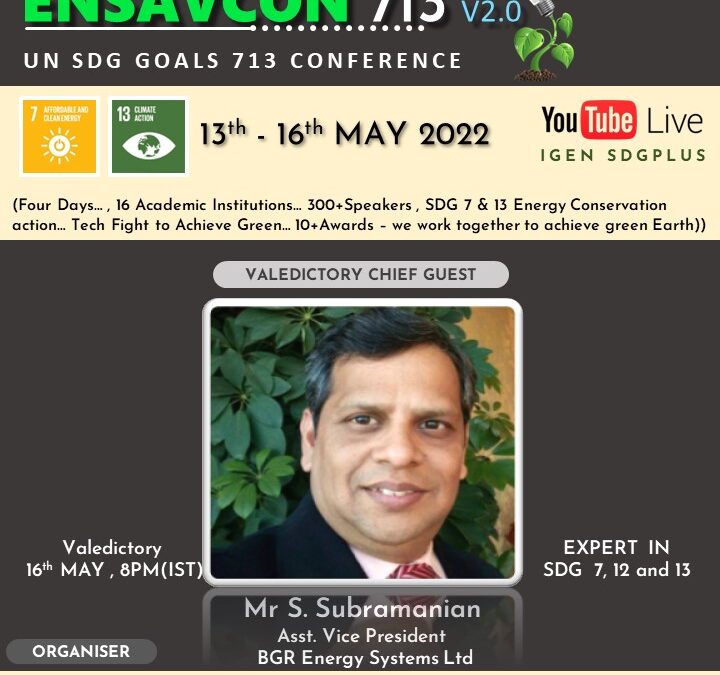 IGEN ENSAVCON 713” – Conference on Energy Conservation action towards SDG Goals 7 & 13