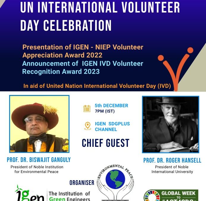 Warm welcome to participate “IGEN-NIEP UN International Volunteer Day Celebration 2022”