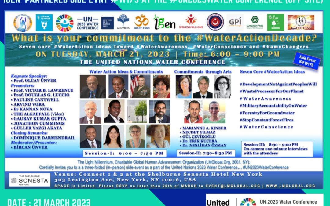 THEIGEN #LMGlobalOrg organised a side event #W175 at the UN Water Conference